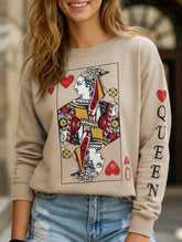Casual printed loose long-sleeved sweatshirt